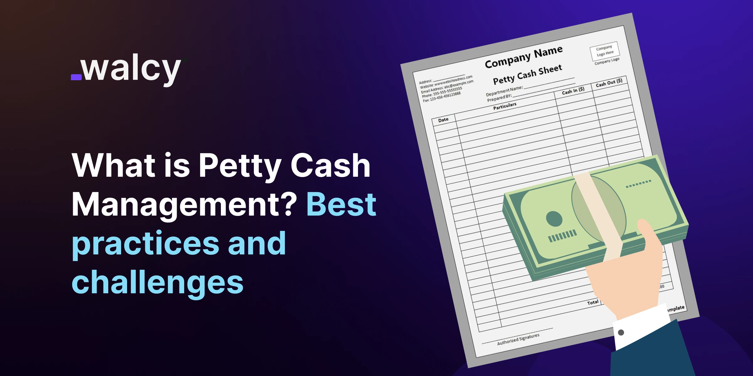 feature image of a blog titled Petty Cash Management